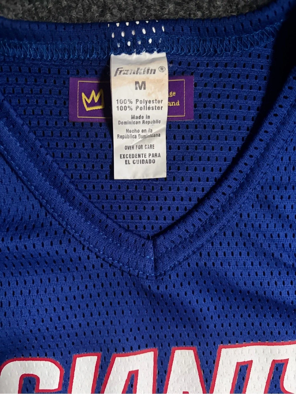 Vintage Giants Blue Kids' Short Sleeve Mesh Jersey